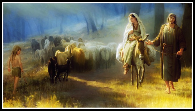 pregnant-mary-on-donkey-and-joseph-travel-to-judia